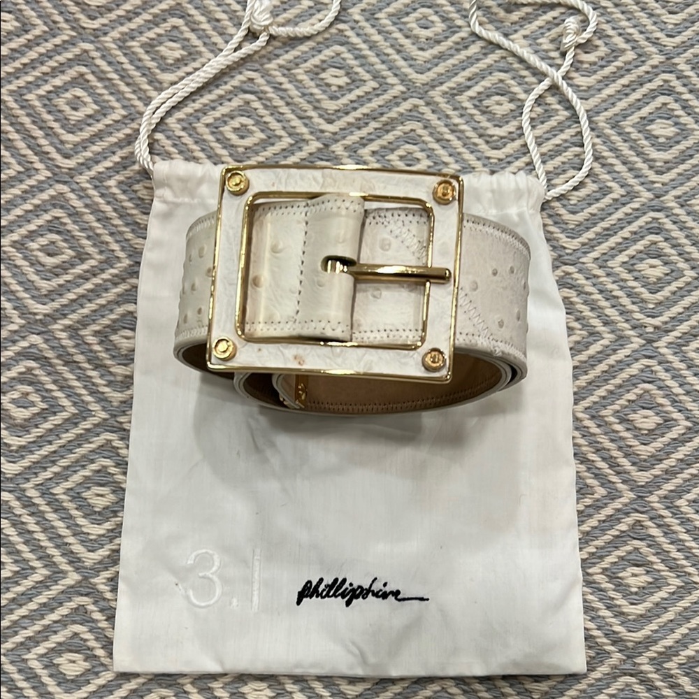 3.1 Phillip Lim Gold and White Statement Belt